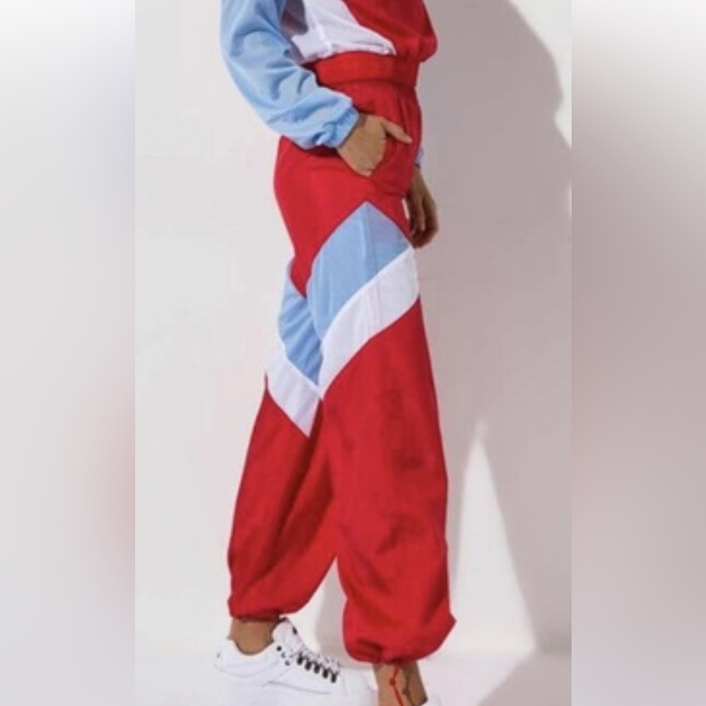 NWT Champion Women Warm Up Track Pants RedSpark & Ocean blue Pants size Small